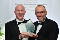 Stoneseed's Andrew Buzton accepts award from sponsor Chris Darlington of Mazars