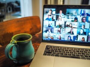 remote team members on a zoom call