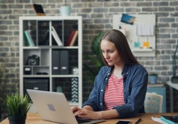 female project manager at desk